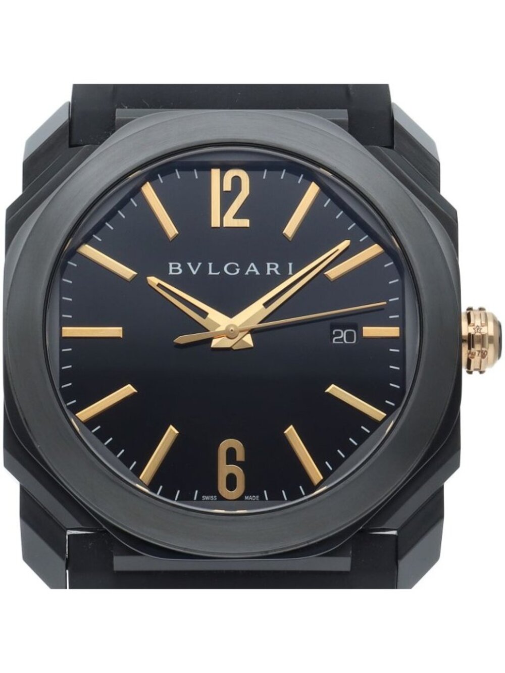 Bvlgari Octo Ultra Nero Watch 41 SS Rubber Black